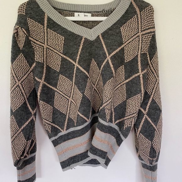 Nasty Gal argyle print sweater - Picture 5 of 6